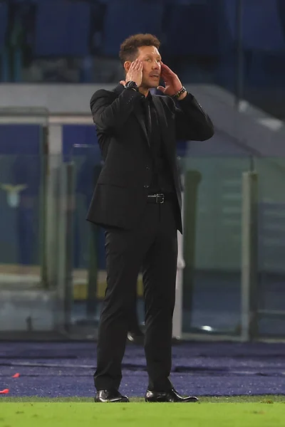 Řím Itálie 2023 Diego Simeone Trenér Atletico Akci Během Ligy — Stock fotografie