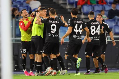 Roma, İtalya 23.09.2023: Monza 'dan Roberto Gagliardini golü attı ve İtalya Serie A TIM 2023-2024 5 futbol karşılaşmasında SS Lazio ile Roma Olimpiyat Stadyumu' nda AC Monza arasında oynanan karşılaşmayı kutladı..