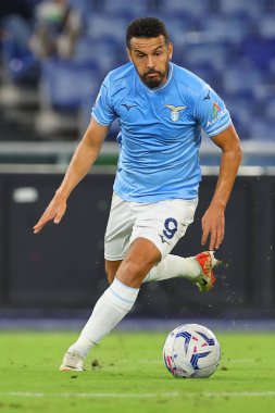 Roma, İtalya 23.09.2023: Lazio 'lu Pedro İtalya Serie A TIM 2023-2024 5 günlük futbol karşılaşması sırasında Roma Olimpiyat Stadyumu' nda SS Lazio ile AC Monza arasındaki maç devam ediyor.