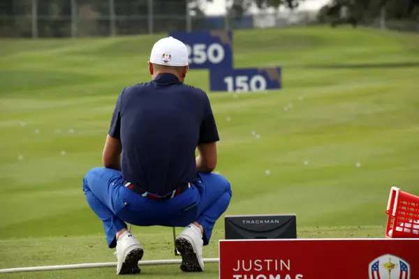 Rzym Włochy 2023 Golfista Justin Thomas Dla Usa Podczas Treningu — Zdjęcie stockowe