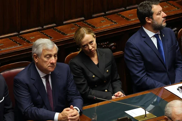 Roma Italia 2023 Premier Giorgia Meloni Ministro Italiano Piantedosi Tajani — Foto Stock