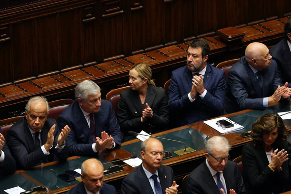 Рим Италия 2023 Премьер Министр Джорджиа Мелони Министр Италии Пьянтедоси — стоковое фото
