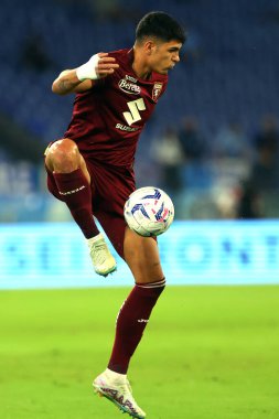 Roma, İtalya 27.09.2023: Torino Bellanova İtalya Serie A TIM 2023-2024 6 günlük futbol karşılaşması sırasında Roma Olimpiyat Stadyumu 'nda SS Lazio FC Torino' ya karşı.