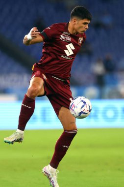 Roma, İtalya 27.09.2023: Torino Bellanova İtalya Serie A TIM 2023-2024 6 günlük futbol karşılaşması sırasında Roma Olimpiyat Stadyumu 'nda SS Lazio FC Torino' ya karşı.