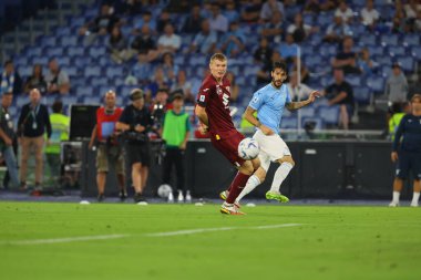 Roma, İtalya 27.09.2023: İtalya Serie A TIM 2023-2024 6 gün süren Lazio-FC Torino maçında Roma Olimpiyat Stadyumu 'nda karşılaşacak..