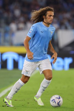 Roma, İtalya 27.09.2023: Lazio 'lu Matteo Guendouzi İtalya Serisi A TIM 2023-2024 6 günlük futbol karşılaşması sırasında Roma Olimpiyat Stadyumu' nda SS Lazio FC Torino 'ya karşı.
