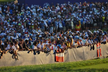 Roma, İtalya 29.09.2023: RYDER CUP 2023 RYDER 'de düzenlenen Foursomes Session' un ilk gününe binlerce seyirci katıldı.