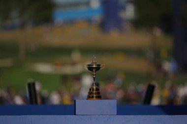 Roma, İtalya 01.10.2023: RYDER CUP 2023 'te düzenlenen ödül töreninden önceki ödül Marco Simone Golf Kulübü di Guidonia Montecelio, Roma