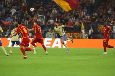 Roma, İtalya 05.10.2023: UEFA Avrupa Ligi 2023-2024, G grubu, Roma 'daki Olimpiyat Stadyumu' nda AS Roma ile Servette FC arasındaki futbol maçı.