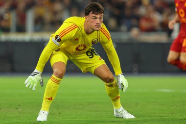 Roma, İtalya 05.10.2023: UEFA Avrupa Ligi 2023-2024, G grubu, Roma 'daki Olimpiyat Stadyumu' nda AS Roman ve Servette FC arasında oynanan futbol karşılaşması..