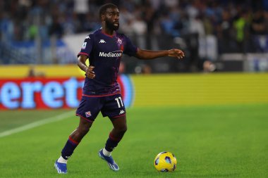 Roma, İtalya 30.10.2023: Frosinonlu Marvin Cuni İtalya Serie A TIM 2023-2024 futbol maçının 10. gününde, SS Lazio 'nun ACF Fiorentina' ya karşı Roma Olimpiyat Stadyumu 'nda oynadığı müsabaka sırasında.