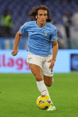Roma, İtalya 30.10.2023: Lazio 'lu Matteo Guendouzi İtalya Serie A TiM 2023-2024 futbol karşılaşması sırasında, SS Lazio ile ACF Fiorentina arasında Roma Olimpiyat Stadyumu' nda oynanan karşılaşma.