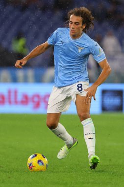 Roma, İtalya 30.10.2023: Lazio 'lu Matteo Guendouzi İtalya Serie A TiM 2023-2024 futbol karşılaşması sırasında, SS Lazio ile ACF Fiorentina arasında Roma Olimpiyat Stadyumu' nda oynanan karşılaşma.