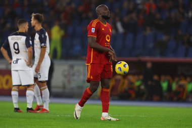 Roma, İtalya 06.11.2023: Roman Romelu Lukaku İtalya Serie A TIM 2023-2024 futbol karşılaşması, AS Romanlar ABD Lecce 'ye karşı Roma Olimpiyat Stadyumu' nda oynanan 11..