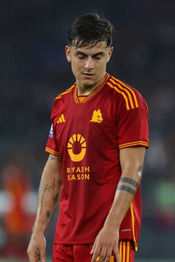Roma, İtalya 06.11.2023: İtalyan Paulo Dybala İtalya Serie A TIM 2023-2024 futbol karşılaşmasında, AS Romanları ABD Lecce 'ye karşı Roma Olimpiyat Stadyumu' nda karşı karşıya.