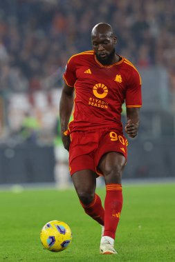 Roma, İtalya 06.11.2023: Roma 'dan Romelu Lukaku İtalya Serisi A TIM 2023-2024 futbol karşılaşmasında, AS Romanlar ABD Lecce' ye karşı Roma 'daki Olimpiyat Stadyumu' nda.