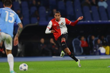 Rome, Italy 07.11.2023: Calvin Stengs of Feyenoord in action during the Uefa Champions League 2023-2024 football, group E, between SS Lazio vs Feyenoord at Olympic Stadium in Rome. clipart