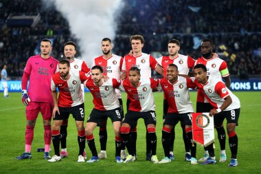 Roma, İtalya 07.11.2023: Feyenoord Uefa Şampiyonlar Ligi 2023-2024, E grubu, SS Lazio Feyenoord 'a karşı Roma Olimpiyat Stadyumu.
