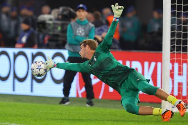 Roma, İtalya 07.11.2023: Uefa Şampiyonlar Ligi 2023-2024, E grubu, SS Lazio Feyenoord 'a karşı Roma Olimpiyat Stadyumu' nda oynanan ısınma karşılaşmasında Lazio.