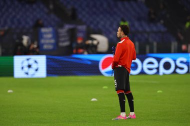 Roma, İtalya 07.11.2023: Feyenoord Uefa Şampiyonlar Ligi 2023-2024, E grubu, SS Lazio Feyenoord 'a karşı Roma Olimpiyat Stadyumu' nda oynanan ısınma karşılaşmasında.