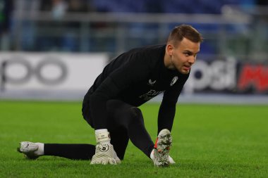 Roma, İtalya 07.11.2023: Feyenoord Uefa Şampiyonlar Ligi 2023-2024, E grubu, SS Lazio Feyenoord 'a karşı Roma Olimpiyat Stadyumu' nda oynanan ısınma karşılaşmasında.