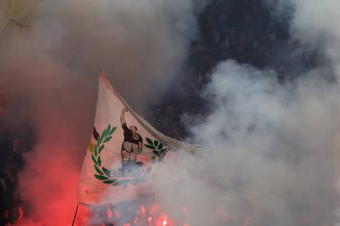 Roma, İtalya 12.11.2023: İtalya Serie A TIM 2023-2024 12 gün süren derbi maçı sırasında Roma Olimpiyat Stadyumu 'nda SS Lazio AS Roma' ya karşı..