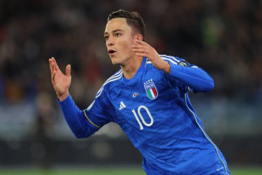 Roma, İtalya 17.11.2023: İtalyan Jorginho, UEFA EURO 2024, Avrupalı EURO, C grubu, İtalya Kuzey Makedonya 'ya karşı Roma' daki OLYMPIC STADIUM maçında penaltıyı kaçırdıktan sonra hayal kırıklığına uğradı 