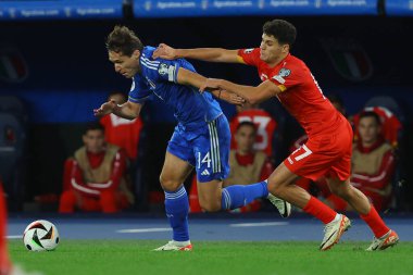Roma, İtalya 17.11.2023: İtalyan Federico Chiesa, UEFA EURO 2024 futbol karşılaşmasında Makedon Elezi, Avrupa Ön elemeleri, C grubu, İtalya Kuzey Makedonya 'ya karşı Roma' daki OLYMPIC STADIUM 'da 