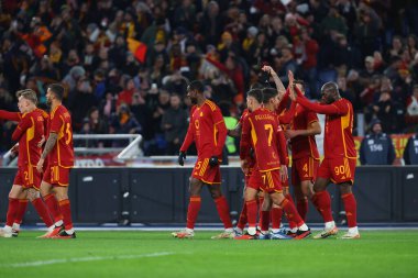 Roma, İtalya 26.11.2023: İtalya Serie A TIM 2023-2024 döneminde Roma 'daki Olimpiyat Stadyumu' nda AS Roma ve Udinese Calcio arasında oynanan futbol karşılaşması.