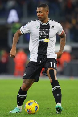 Roma, İtalya 26.11.2023: Udinese 'li Souza Silva İtalya Serie A TIM 2023-2024, Roma' daki Olimpiyat Stadyumu 'nda AS Roman ve Udinese Calcio arasında oynanan futbol karşılaşması devam ediyor.