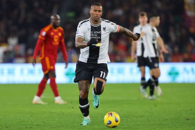 Roma, İtalya 26.11.2023: Udinese 'li Souza Silva İtalya Serie A TIM 2023-2024, Roma' daki Olimpiyat Stadyumu 'nda AS Roman ve Udinese Calcio arasında oynanan futbol karşılaşması devam ediyor.