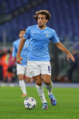 Roma, İtalya 28.11.2023: Lazio Guendouzi Uefa Şampiyonlar Ligi 2023-2024, E grubu, SS Lazio ile Celtic Glasgow arasında Roma Olimpiyat Stadyumu 'nda oynandı..