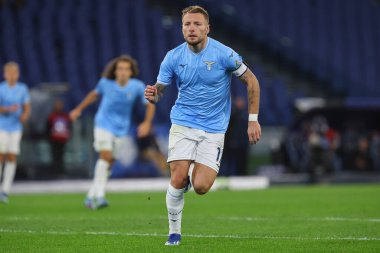 Roma, İtalya 02.12.2023: Lazio 'lu Ciro Immobile İtalya Serie A TIM 2023-2024 futbol maçının 14. gününde, SS Lazio ile Cagliari Calcio arasında Roma Olimpiyat Stadyumu' nda..