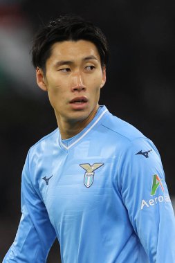 Roma, İtalya 02.12.2023: Lazio 'lu Daichi Kamada İtalya Serie A TIM 2023-2024 futbol karşılaşması sırasında, SS Lazio ile Cagliari Calcio arasında Roma Olimpiyat Stadyumu' nda oynanan karşılaşma..