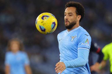 Roma, İtalya 02.12.2023: Lazio 'lu Felipe Anderson İtalya Serie A TIM 2023-2024 futbol karşılaşması sırasında, SS Lazio ile Cagliari Calcio arasında Roma Olimpiyat Stadyumu' nda oynanan karşılaşma.