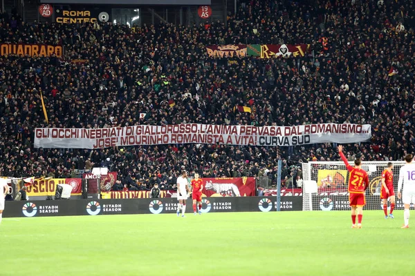 Rome Italy 2023 Banner Curva Sud Roma Fans Dedicated Jose Royalty Free Stock Images
