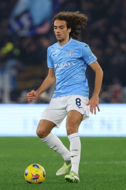 Roma, İtalya 17.12.2023: İtalyan Serisi A TIM 2023-2024 futbol karşılaşmasında Inter 'den Marko Arnautoviç Roma' daki Olimpiyat Stadyumu 'nda SS Lazio' ya karşı FC Internazionale.