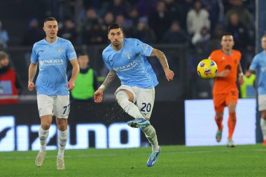 Roma, İtalya 17.12.2023: Lazio 'dan Mattia Zaccagni İtalyan Serie A TIM 2023-2024 futbol karşılaşmasında Roma' daki Olimpiyat Stadyumu 'nda SS Lazio FC Internazionale' ye karşı..