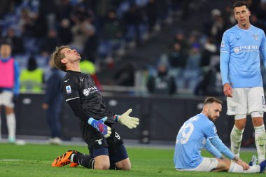 Roma, İtalya 17.12.2023: İtalyan Serie A TIM 2023-2024 futbol karşılaşmasında kaleci Ivan Provedel 'i Lazio, Roma' daki Olimpiyat Stadyumu 'nda SS Lazio' ya karşı FC Internazionale maçında kaleci olarak görev yaptı..