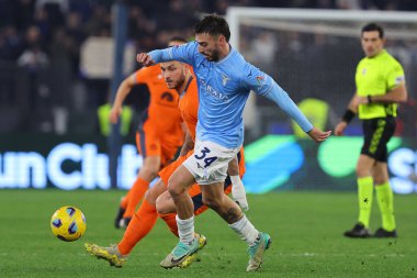 Roma, İtalya 17.12.2023: Lazio 'lu Maria Gila İtalyan Serie A TIM 2023-2024 futbol karşılaşması sırasında Roma' daki Olimpiyat Stadyumu 'nda SS Lazio FC Internazionale' ye karşı..