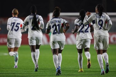Roma, İtalya 20.12.2023: PSG 'li Chawinga. UEFA KADINLAR CHAMPIONS Ligi 2023-2024 futbol maçı AS ROMA-Paris Saint-Germain karşılaşmasını Roma 'daki tre fontane stadyumunda kutladı..