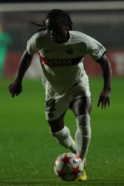 Roma, İtalya 20.12.2023: UEFA KADINLAR CHAMPIONS Ligi 2023-2024 futbol karşılaşması sırasında Chawinga of PSG Roma 'daki tre fontane stadyumunda AS ROMA - Paris Saint-Germain karşılaşması.