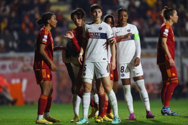 Roma, İtalya 20.12.2023: PSG 'den De Almeida, UEFA KADINLARI CHAMPIONS Ligi 2023-2024 futbol karşılaşması sırasında Roma' daki tre fontane stadyumunda Paris Saint-Germain 'e karşı AS ROMA.