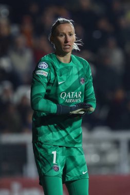 Roma, İtalya 20.12.2023: Psg 'li Kiedrzynek UEFA KADIN CHAMPIONS Ligi 2023-2024 futbol karşılaşması sırasında Roma' daki tre fontane stadyumunda AS ROMA - Paris Saint-Germain karşılaşması.