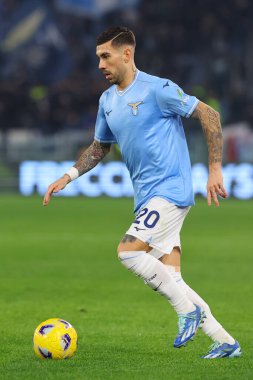 Roma, İtalya 29.12.2023: Lazio 'dan Mattia Zaccagni İtalyan Serisi A TIM 2023-2024 futbol karşılaşmasında Roma' daki Olimpiyat Stadyumu 'nda SS Lazio' ya karşı Frosinone.