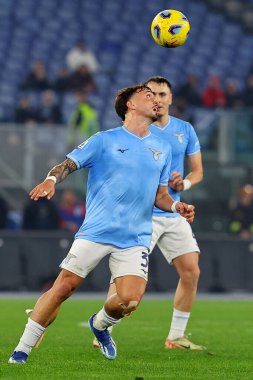 Roma, İtalya 29.12.2023: Lazio 'lu Maria Gila İtalya Serisi A TIM 2023-2024 futbol karşılaşması sırasında Roma Olimpiyat Stadyumu' nda SS Lazio Frosinone 'a karşı..