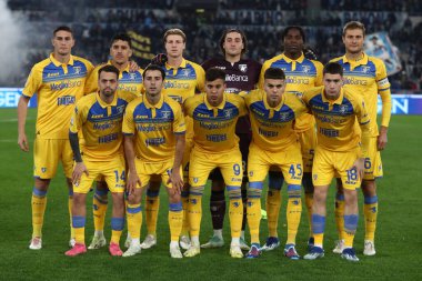 Roma, İtalya 29.12.2023: Frosinone İtalyan Serisi A TIM 2023-2024 futbol karşılaşması öncesinde Roma Olimpiyat Stadyumu 'nda SS Lazio Frosinone' ye karşı..