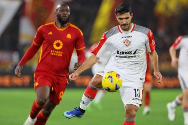 Rome, Italy 03.01.2024:  Alessandro Tuia of Cremonese, Romelu Lukaku of Romain action during  the ITALY TIM CUP 2023-2024, round of 16,  football match AS ROMA VS CREMONESE at Olympic Stadium in Rome.