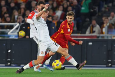 Rome, Italy 03.01.2024: Valentin Antov of Cremonese, Diego Llorente of Roma in action during  the ITALY TIM CUP 2023-2024, round of 16,  football match AS ROMA VS CREMONESE at Olympic Stadium in Rome.