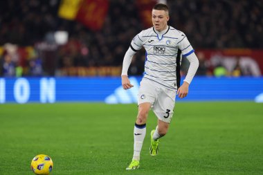 Rome, Italy 07.01.2024: Emil Holm of Atalanta in action during the Italy Serie A TIM 2023-2024 championship, football match between AS Roma vs Atalanta at Olympic Stadium in Rome. clipart